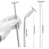1 Straight 1 Bendy (8.5 inches) Reusable Stainless Steel Metal Straws with Cleaning Brushes — STRAWTOPIA