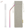 2 Bendy (8.5 inches) Rainbow Reusable Metal Straws with Cleaning Brushes — STRAWTOPIA