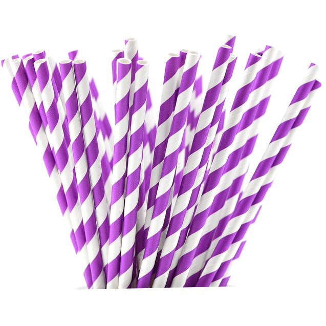 Purple Striped Paper Straws — STRAWTOPIA - STRAWTOPIA