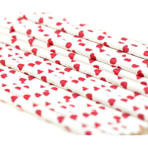 Red Heart Shape  Paper Straws Biodegradable and Compostable - STRAWTOPIA