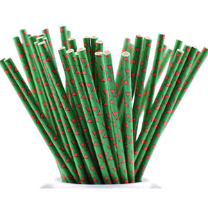 Green | Red Triangle Paper Straws Biodegradable and Compostable - STRAWTOPIA