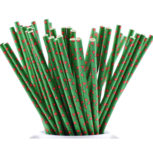 Green | Red Triangle Paper Straws Biodegradable and Compostable - STRAWTOPIA
