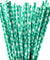 Turquoise with White Snowflakes Paper Straws Biodegradable and Compostable - STRAWTOPIA