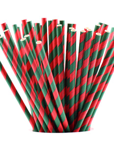Green | Red Striped Paper Straws — STRAWTOPIA - STRAWTOPIA