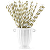 Champagne Gold | White Striped Paper Straws — STRAWTOPIA - STRAWTOPIA