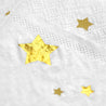White with Gold Stars Fancy Party Paper Napkins — STRAWTOPIA