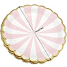 7'' White and Pink with Gold Accent Floral Edge Party Paper Plates — STRAWTOPIA