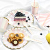 7'' White and Pink with Gold Accent Floral Edge Party Paper Plates — STRAWTOPIA