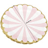9'' White and Pink with Gold Accent Floral Edge Party Paper Plates — STRAWTOPIA