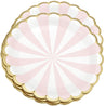 9'' White and Pink with Gold Accent Floral Edge Party Paper Plates — STRAWTOPIA