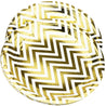 9'' White with Gold Chevron Pattern Round Party Paper Plates — STRAWTOPIA
