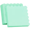 Mint Green Floral Trim Paper Napkins — STRAWTOPIA