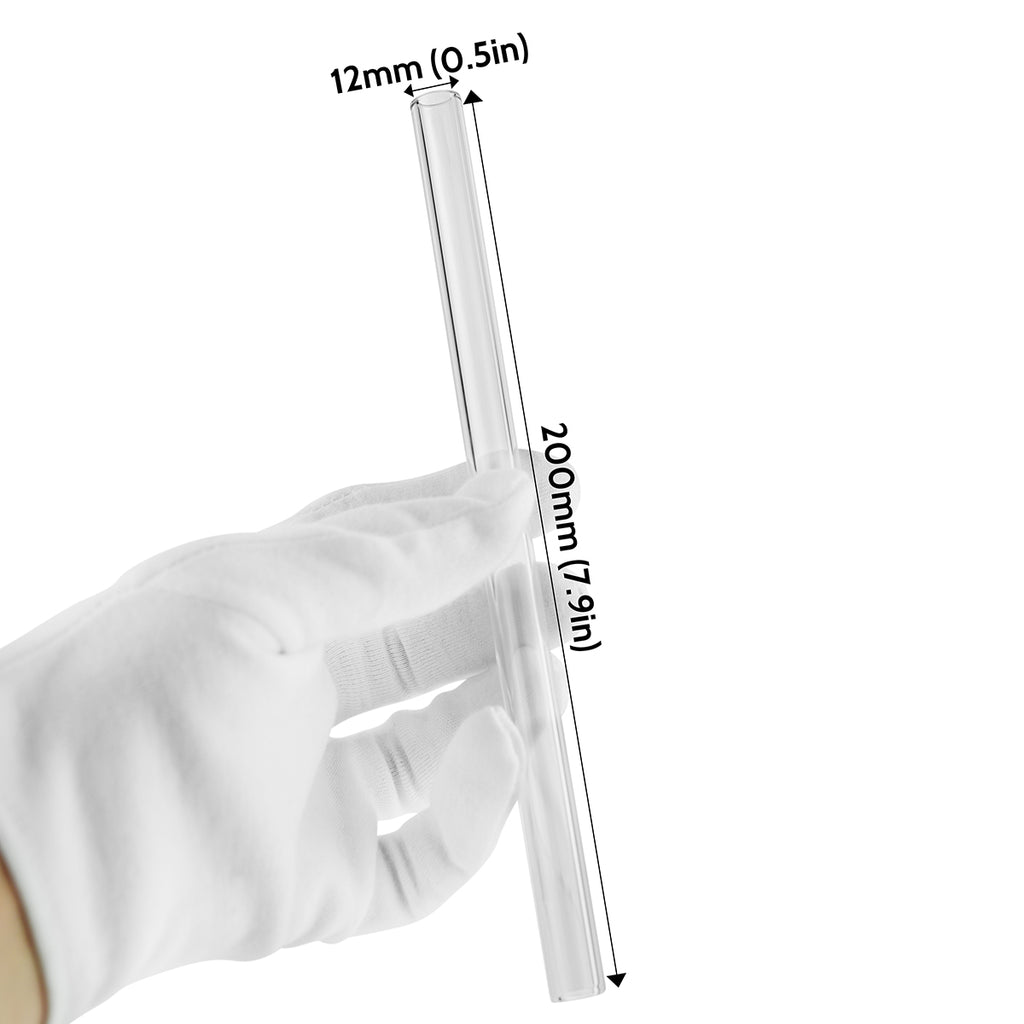2 Bendy 2 Straight Reusable Glass Straws 10mm (Transparent)—STRAWTOPIA