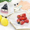 8'' Marble with Gold Edge Hexagon Party Paper Plates — STRAWTOPIA