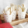 White with Gold Stars Fancy Party Paper Cups — STRAWTOPIA