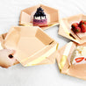 10'' Peach Color with Gold Pattern Hexagon Party Paper Plates — STRAWTOPIA