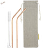 2 Bendy (10.4 inches) Champagne Gold Reusable Metal Straws with Cleaning Brushes — STRAWTOPIA