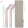 4 Bendy (10.4 inches) Rainbow Reusable Metal Straws with Cleaning Brushes — STRAWTOPIA