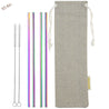 4 Straight (10.4 inches) Rainbow Reusable Metal Straws with Cleaning Brushes — STRAWTOPIA