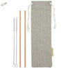 2 Straight (10.4 inches) Champagne Gold Reusable Metal Straws with Cleaning Brushes — STRAWTOPIA