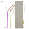 2 Bendy (8.5 inches) Rainbow Reusable Metal Straws with Cleaning Brushes — STRAWTOPIA