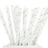 Metallic Silver Stars Paper Straws Biodegradable and Compostable - STRAWTOPIA