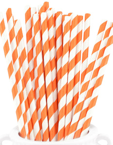 Orange Striped Paper Straws  — STRAWTOPIA - STRAWTOPIA