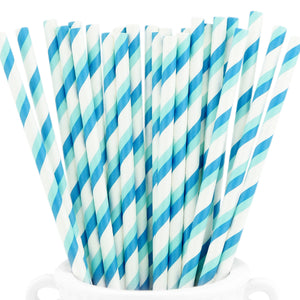 Double Blue Striped Paper Straws — STRAWTOPIA - STRAWTOPIA