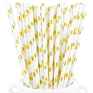 Metallic Gold Polka Dots Paper Straws — STRAWTOPIA - STRAWTOPIA
