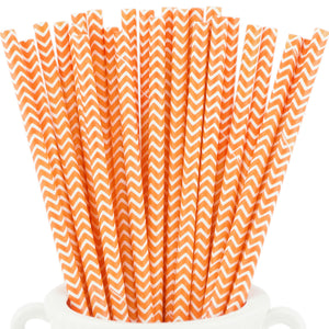 Orange and White Chevron Paper Straws — STRAWTOPIA - STRAWTOPIA