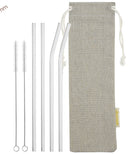 straight glass straw and bendy glass straw with displayed dimensions 7.9 inches x 0.31 inches (20cm x 8mm)