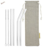 7.9'' (20cm) x 8mm (Transparent) 2 Bendy and 2 Straight Reusable Glass Straws with Cleaning Brushes — STRAWTOPIA