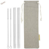 12mm (Transparent) 2 Straight Reusable Glass Straws with Cleaning Brushes — STRAWTOPIA