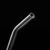 one bendy glass straw contrasting with black background