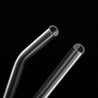 one straight glass straw and one bendy glass straw contrasting with black background 8mm wide