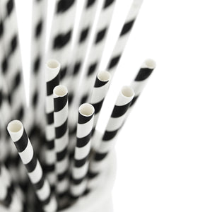 White | Black Striped Paper Straws — STRAWTOPIA - STRAWTOPIA