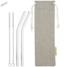 10mm (Transparent) 2 Bendy Reusable Glass Straws with Cleaning Brushes — STRAWTOPIA