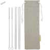 10mm (Transparent) 2 Straight Reusable Glass Straws with Cleaning Brushes — STRAWTOPIA