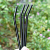 8mm (Black) 4 Bendy Reusable Glass Straws with Cleaning Brushes — STRAWTOPIA