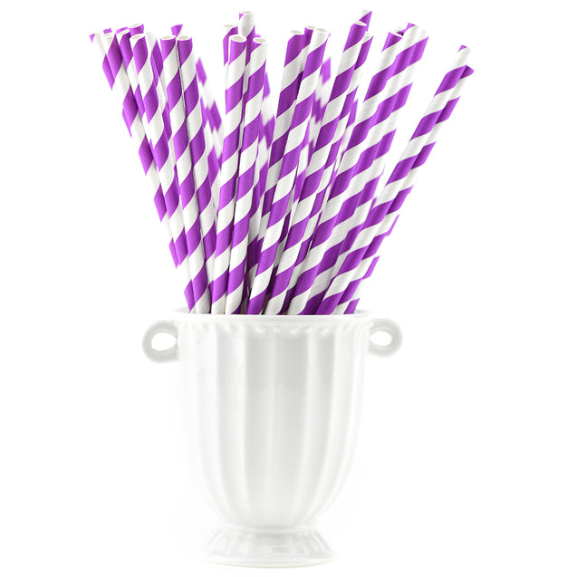 Purple Striped Paper Straws — STRAWTOPIA - STRAWTOPIA