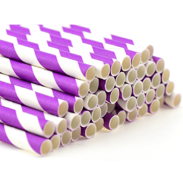 Purple Striped Paper Straws — STRAWTOPIA - STRAWTOPIA