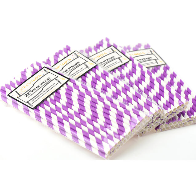 Purple Striped Paper Straws — STRAWTOPIA - STRAWTOPIA