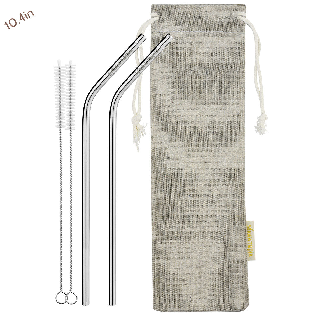 14 Piece Reusable Stainless Steel Metal Straws with Cleaning Brushes -  STRAWTOPIA