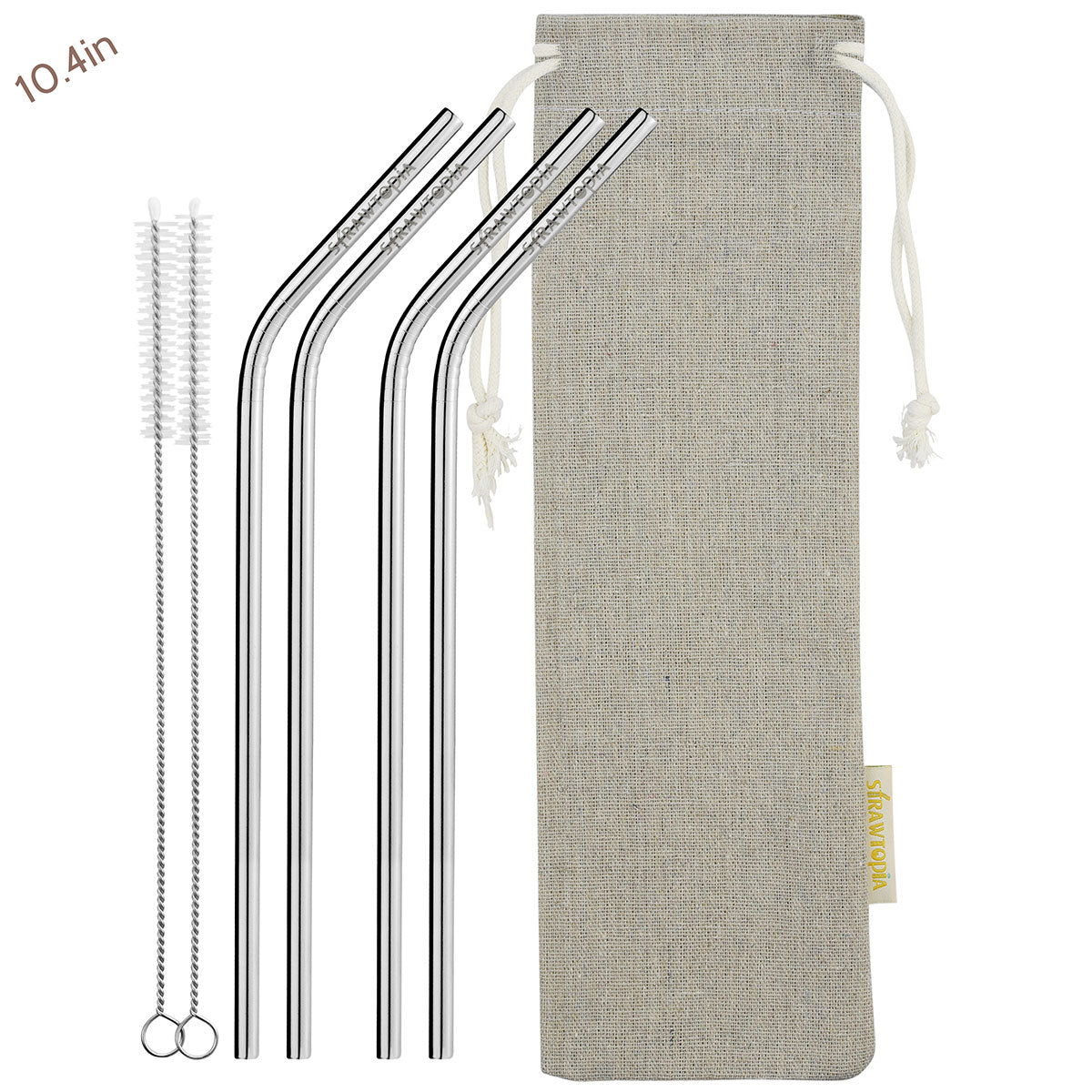 4Pcs Reusable Metal Straws Telescopic Stainless Steel Straw Flat Case - Bed  Bath & Beyond - 38456299