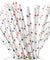 Red|Blue Stars Paper Straws Biodegradable and Compostable - STRAWTOPIA
