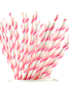Double Pink | White Striped Paper Straws — STRAWTOPIA - STRAWTOPIA