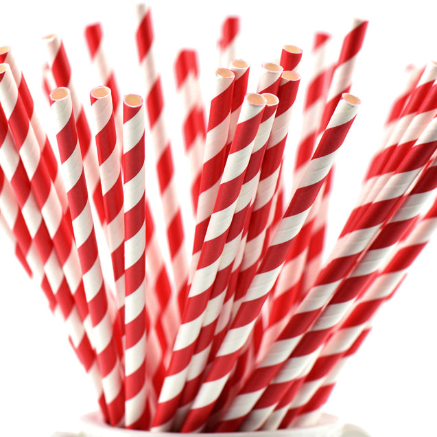 Red and White Striped Paper Straws — STRAWTOPIA - STRAWTOPIA