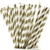 Gold | White Striped Paper Straws — STRAWTOPIA - STRAWTOPIA