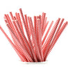 Vivid Red | White Chevron Paper Straws Biodegradable and Compostable - STRAWTOPIA