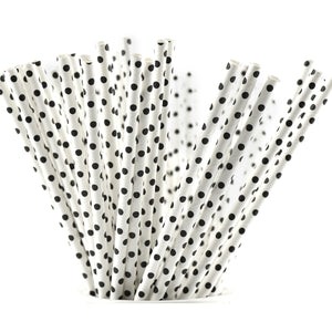 White with Black Dots Paper Straws —  STRAWTOPIA - STRAWTOPIA